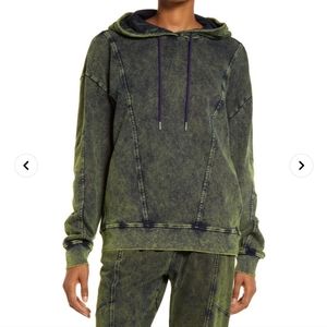 Ninety Percent acid wash organic green hoodie